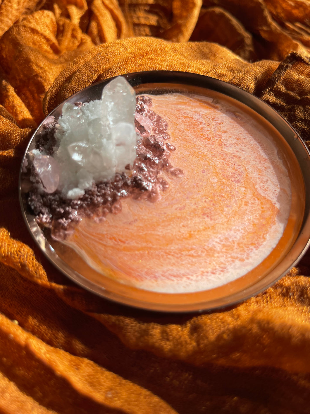 JOY Peach 🍑 Marble Crystal Quartz Ring Dish