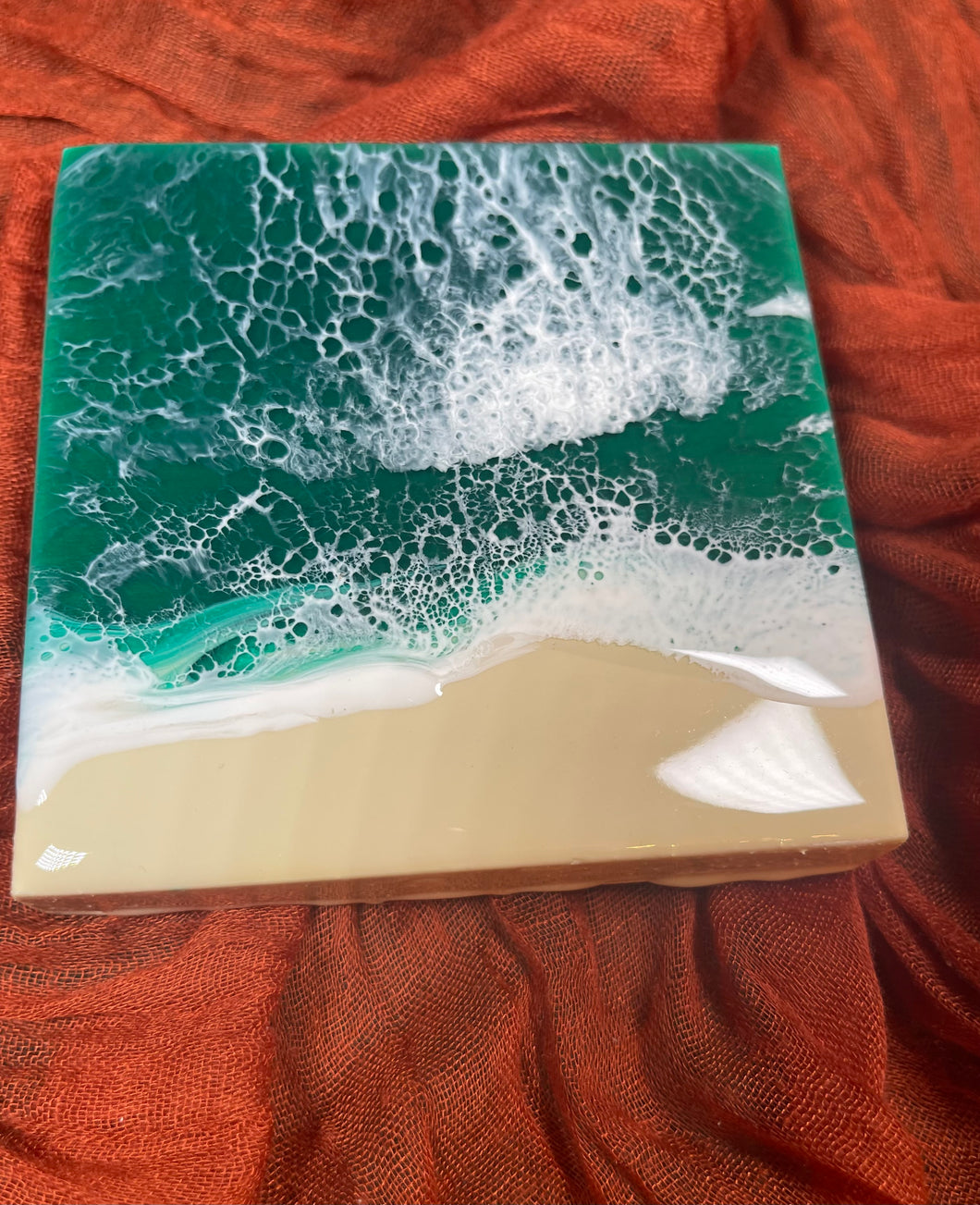 Emerald Ocean Wave Mini Wall Art