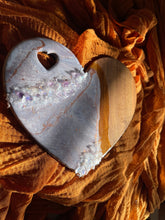 Load image into Gallery viewer, LOVE Purple Marble Heart Mini Serving Board
