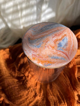 Load image into Gallery viewer, JOY Orange 🍊 &amp; Purple Marble 24 oz Glass Storage Jar with Lid
