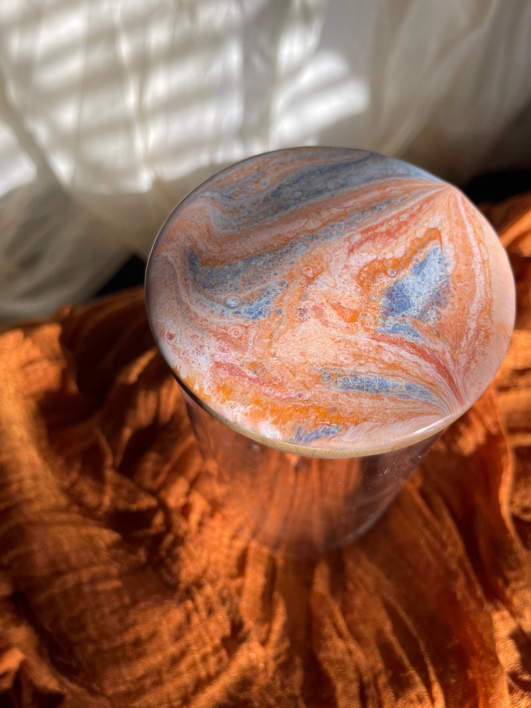 JOY Orange 🍊 & Purple Marble 24 oz Glass Storage Jar with Lid