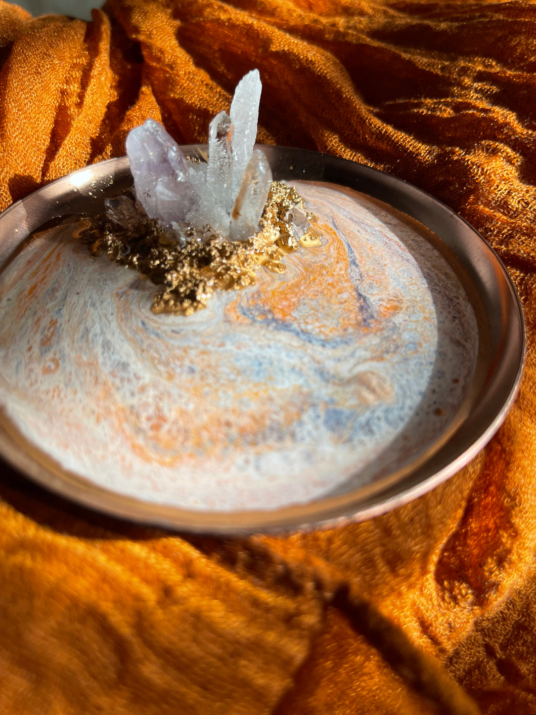 JOY Purple & Orange 🍊 Marble Amethyst Ring Dishes