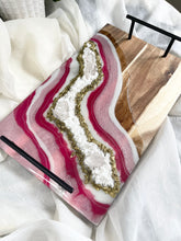 Load image into Gallery viewer, “Rosa” Pink Agate Inspired Tray with Genuine Clear Quartz
