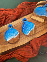 Load image into Gallery viewer, Ocean Blue Wood Coasters with Hanging Rack
